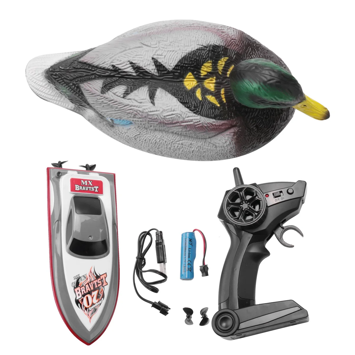 เรือ RC V201เรือเป็ด2.4GHz ควบคุมการเคลื่อนไหวการล่าเรือเป็ดกันน้ำสำหรับสระว่ายน้ำบ่อตกแต่งสวน