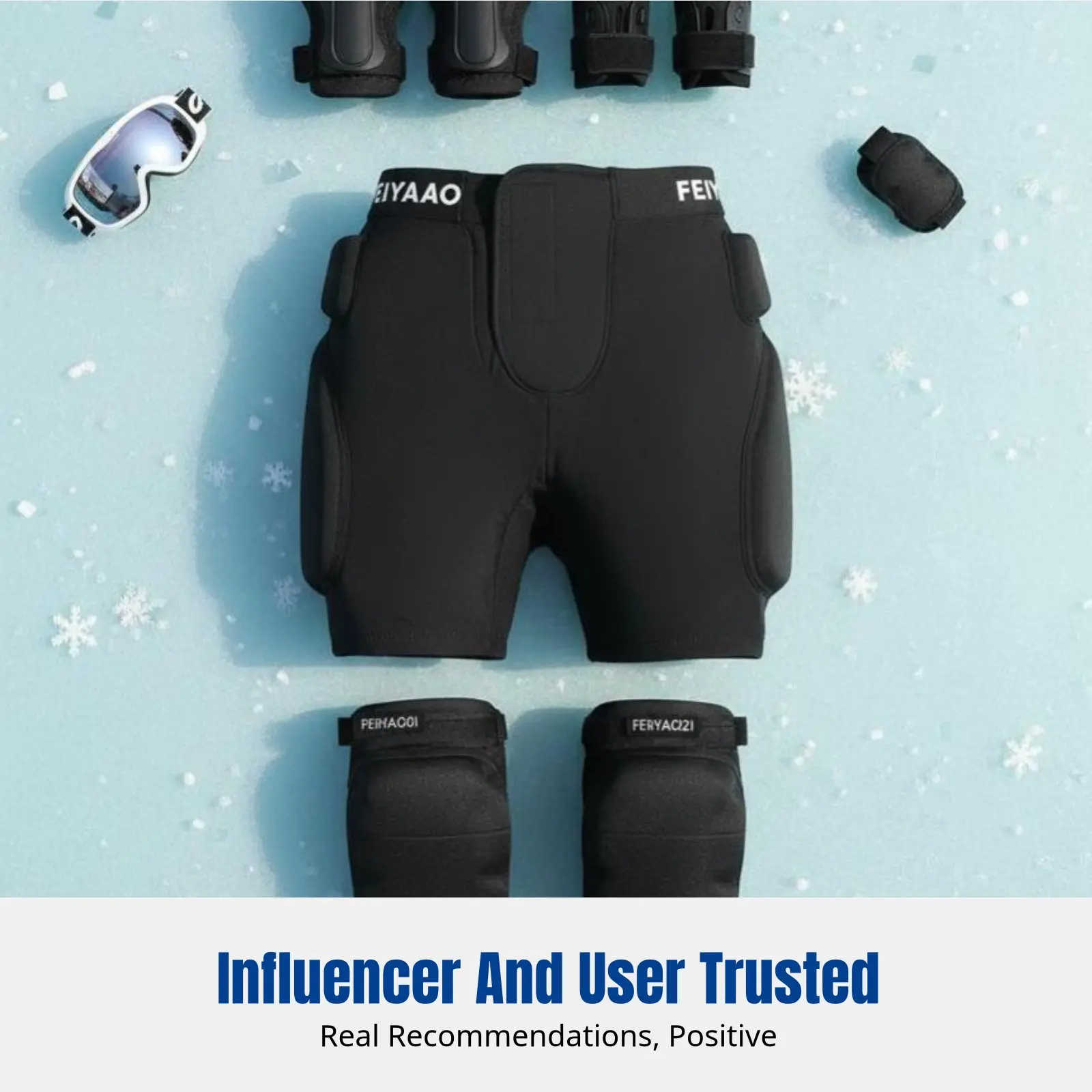 

Protective Pelvic Pad Shorts, Padded Knee & Elbow Guards, Breathable Lycra, for Snowboarding, Skating, Kids, Women