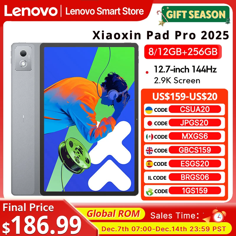 Lenovo Xiaoxin Pad Pro 2025 tableta de 12,7 pulgadas Original Global ROM dimensión 8300 2,9 K 144Hz pantalla 10200mAh Android 14 Pad PC