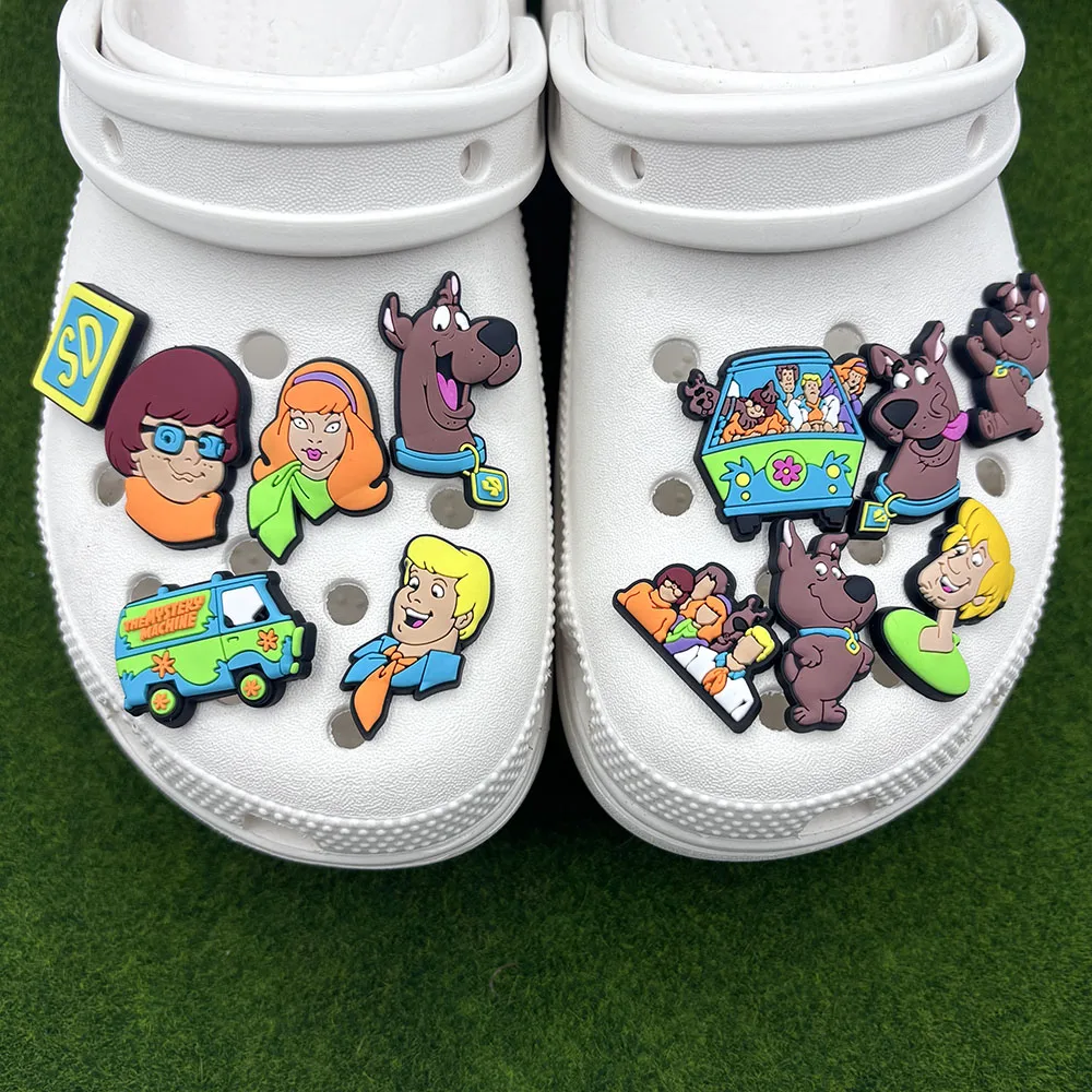 14pcs Cartoon Movie Dog Shoe Charms DIY Shoes Accessories Decorations Clog Sandal Wristband Buckle for Kids Party X-mas Gifts