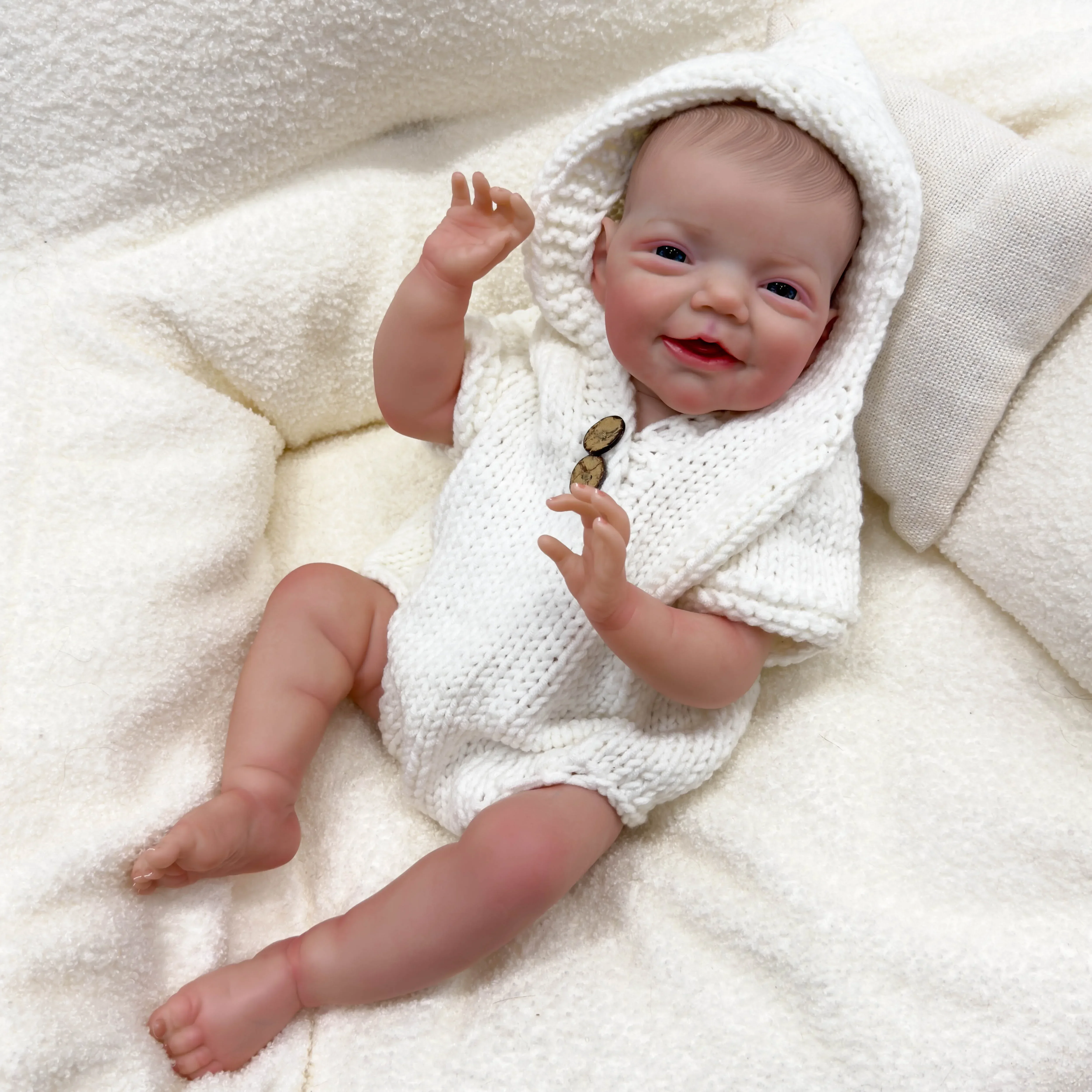 

19inch Charlie Lifelike Full Body Soft Silicone Vinyl Reborn Doll Hand-Detailed Painting with Visible Veins 3D Skin Tone