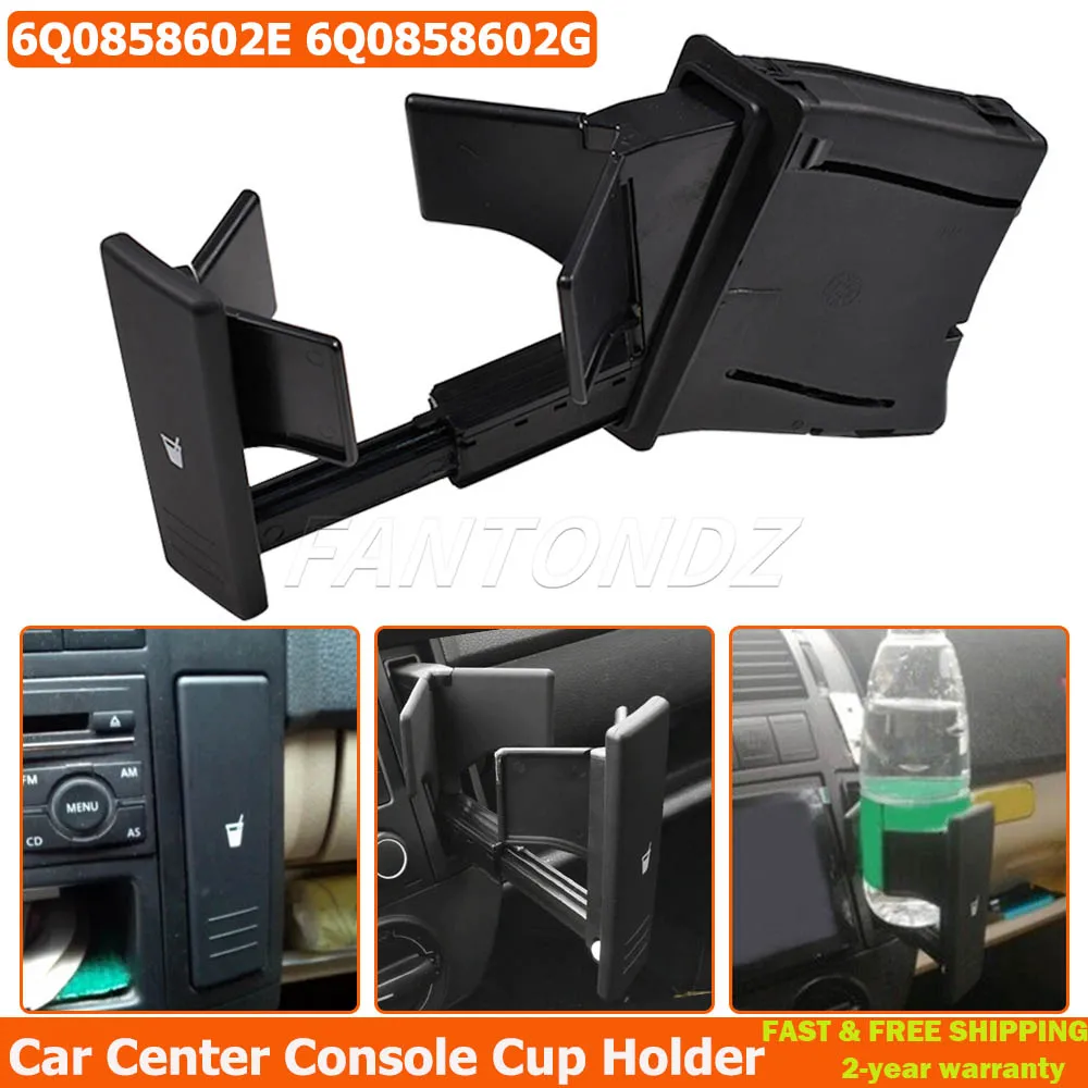 Interior Dash Black Center Console Cup Holder For Polo 9N 2002 2003 2004 2005 2006 2007 2008 2009 2010  6Q0858602 6Q0858602E