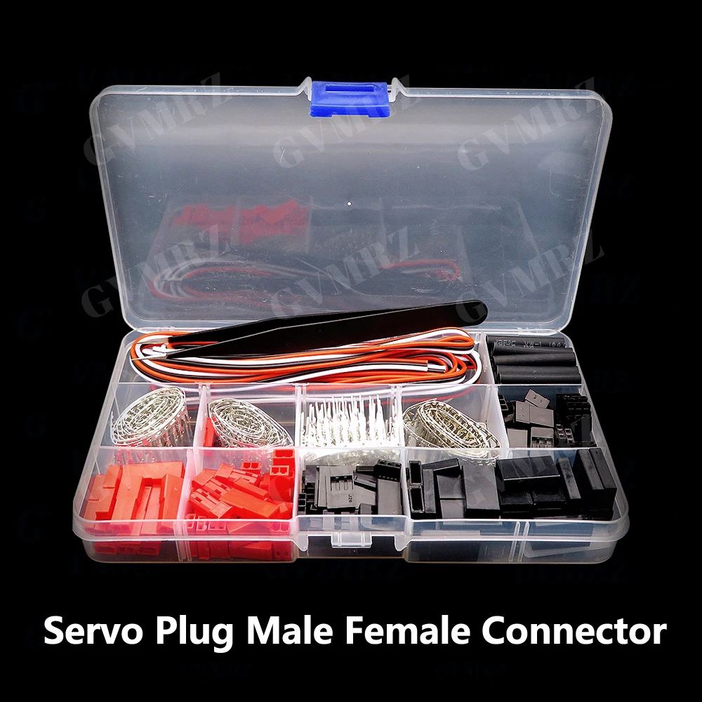 25 Crimp Pin Cable Kit Servo Connector Kits Servo Plug Male Female Connector Compatible JST SYP Futaba for RC Hitec Spektru