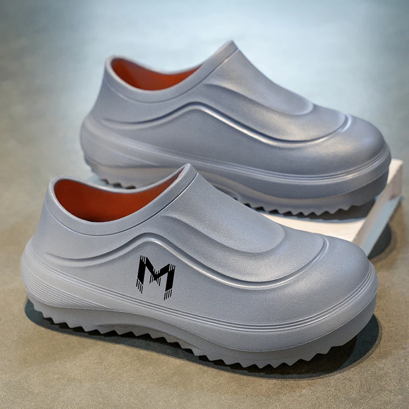 Outdoor EVA Men Casual Shoes WaterProof Oil-proof Man Chef Shoes Comfortable Nurse Shoes Lightweight Sandals Anti Slip Loafers