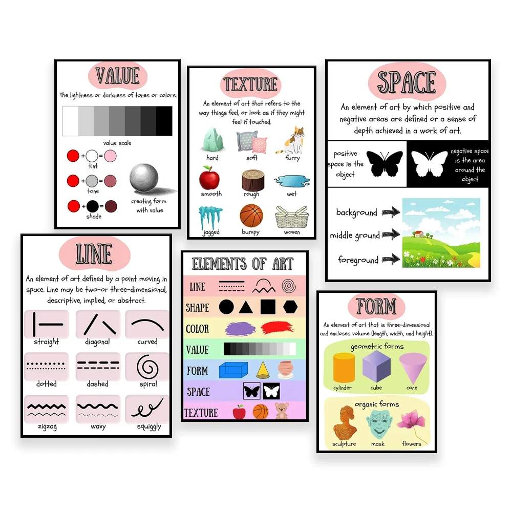 Elements of Art Posters  Printables, Art Classroom Decor, Educational Posters, Elementary School, Middle school, Art Teacher Gif