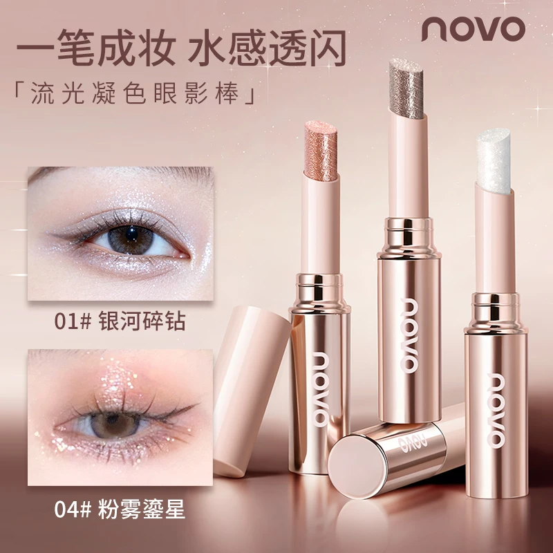 Luminous Eyeshadow Stick Long lasting Waterproof Pearlescent Sequins Pearly Sparkling High Gloss Glitter for Eye Brightening