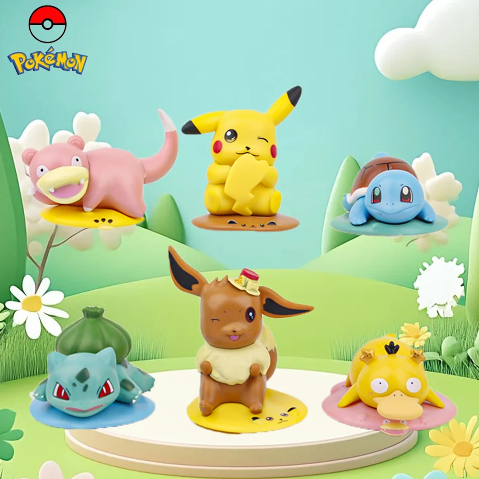 

Hot Pokemon Anime Figures Pikachu Toys Model Charmander Psyduck Squirtle Jigglypuff Bulbasaur Kawaii Collect Dolls Kids Gift