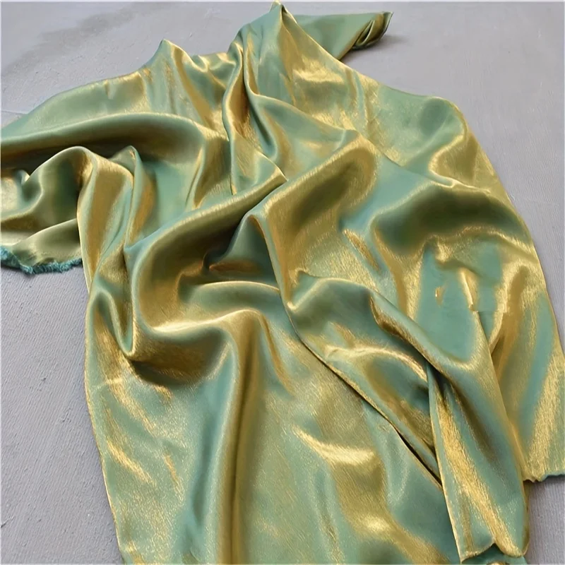 1yard/3yards150cm wide Green Satin Fabric Glossy Silk Gradient Fabric,Shiny Clothing Fabric, Polyester Holographic Dress Fabric