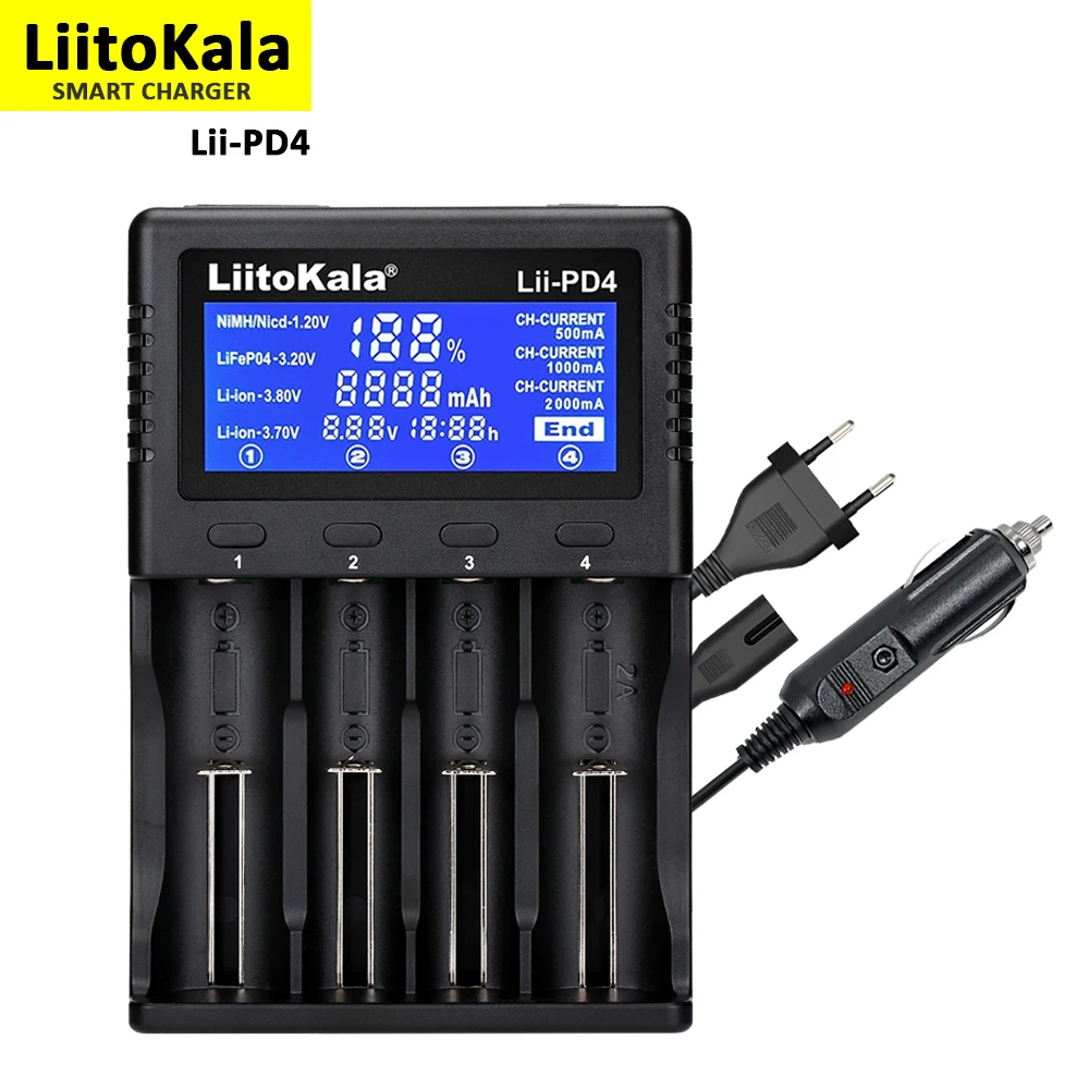 LiitoKala Lii-PD4 Lii-S8 Lii500s Lii600 battery Charger for 18650 26650 21700 18350 AA AAA 3.7V/3.2V/1.2V/ lithium NiMH battery