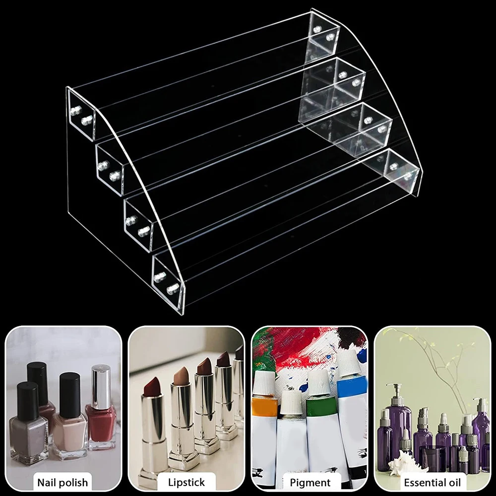 

Acrylic Clear Nail Polish Display Organizer Shelf Quick Install Cosmetic Rack Jewelry Stand Storage Showcase Organization