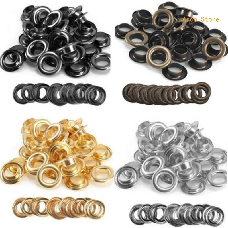 

Metal DIY Leathercraft Eyelets Set Round Inner Hole 10.5mm Grommets Sewing Eyelets for Shoe Clothes Belt Bag DIY Project H3CF