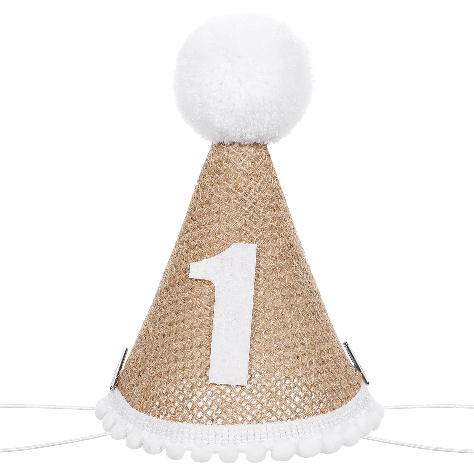 Birthday Party Hat Linen Headwear Baby First Cap Fashionable 1st for Additional Decoration