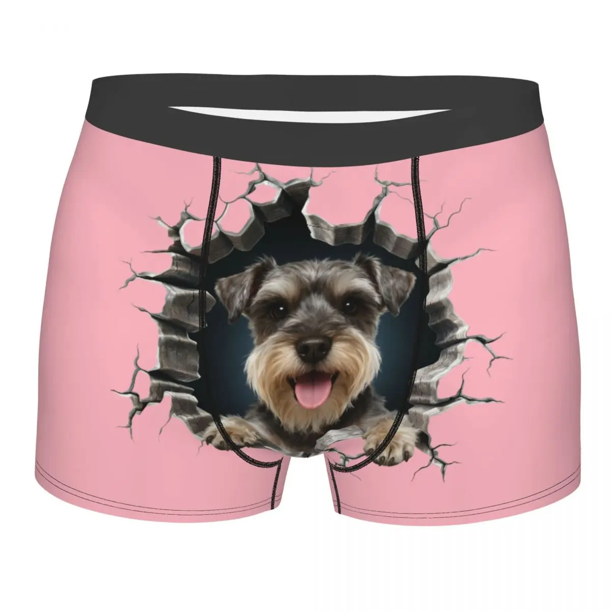 Schnauzer Wall Breaker Mens Boxers Briefs For Husband  Valentine's Day Gift Dog Lover Underwear Novelty Briefs Underpants