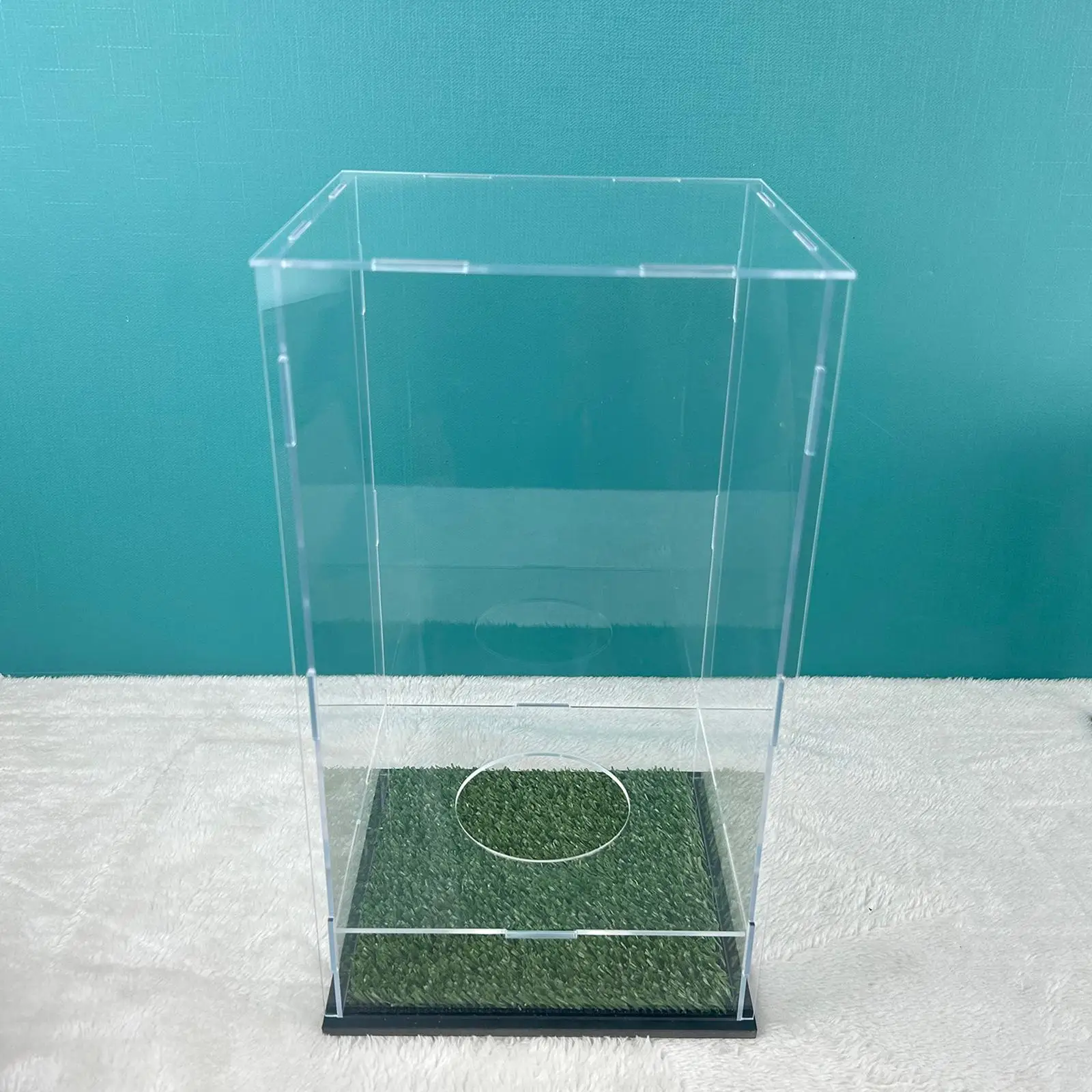 

Acrylic Football Display Case Showcase Box Rugby Holder Portable Football Storage Box Stand for Sports Collectibles Supplies