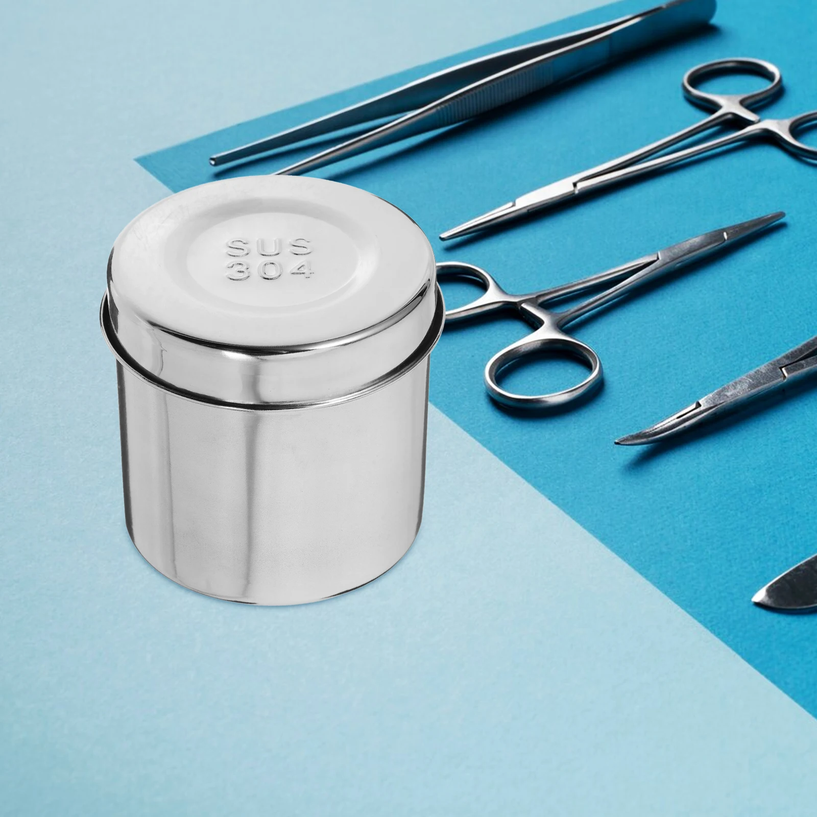 

304 Stainless Steel Unguent Jar 8cm Size Sealed Lid Perfect for Salon Medical Use Storing Cotton Balls Gauzes Dressings