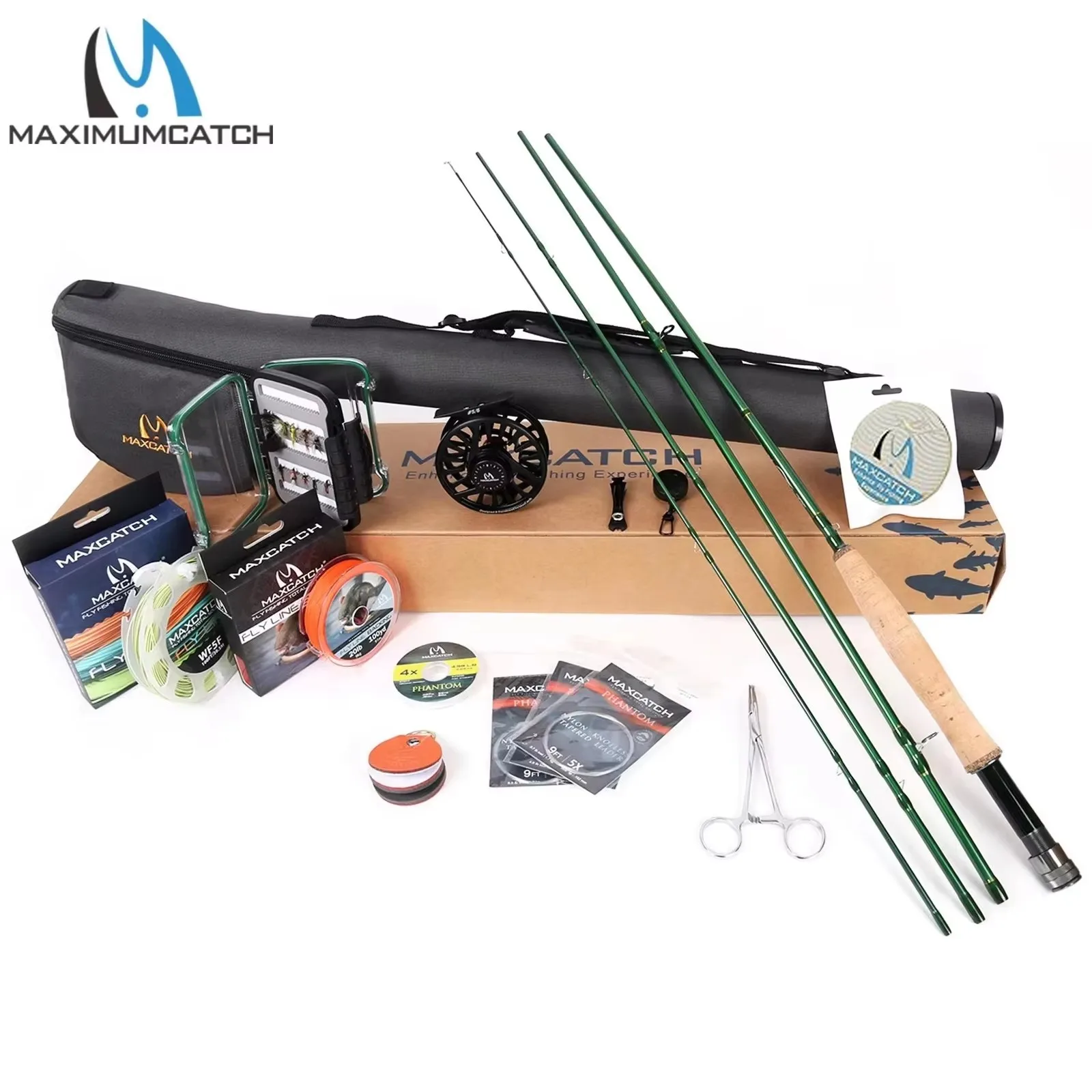 Maxcatch Premier Fly Fishing Rod Combo 4pc Lightweight Beginner Travel Set with Fly Reel Line Flies Complete Fishing Kit view 2