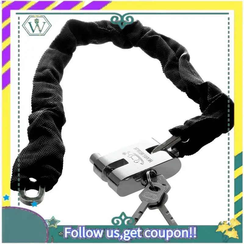 Upgraded Bike Lock 101CM Metal Anti-Theft MTB Road Bike Heavy Duty Safety Lock Motorcycle Padlock Bicycle Chain Lock With Key Du