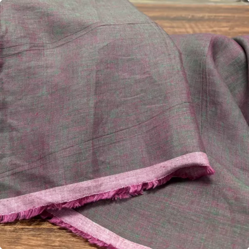 

Linen printed fabric for dress, shirt clothing handmade diy fabric