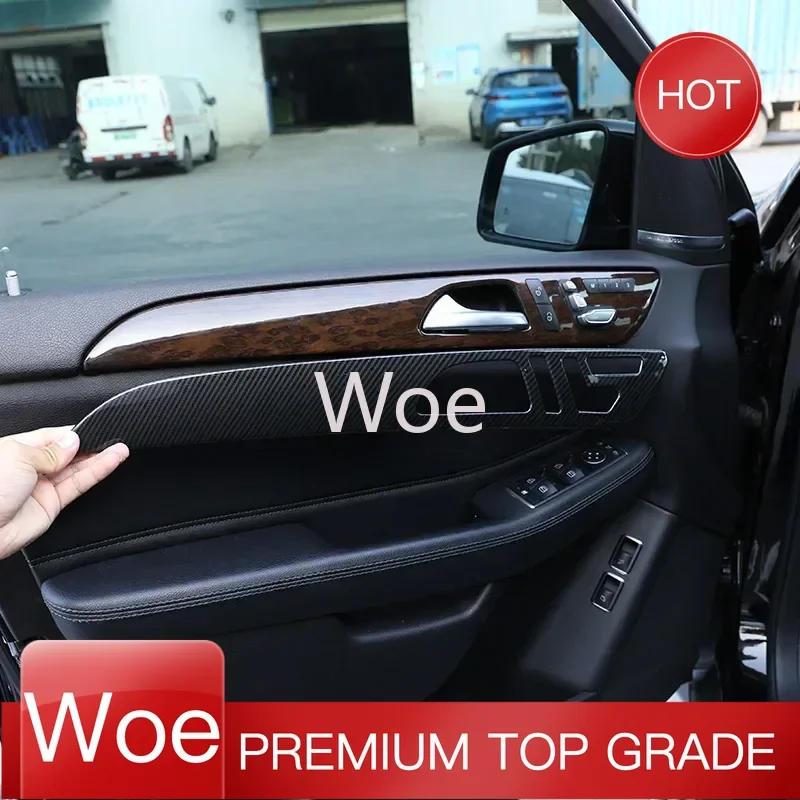 Woe For Mercedes benz ML GLE GL Class GLS320 400 2012-2019 Car ABS Black Interior Door Decoration Panel Cover Trim Accessories