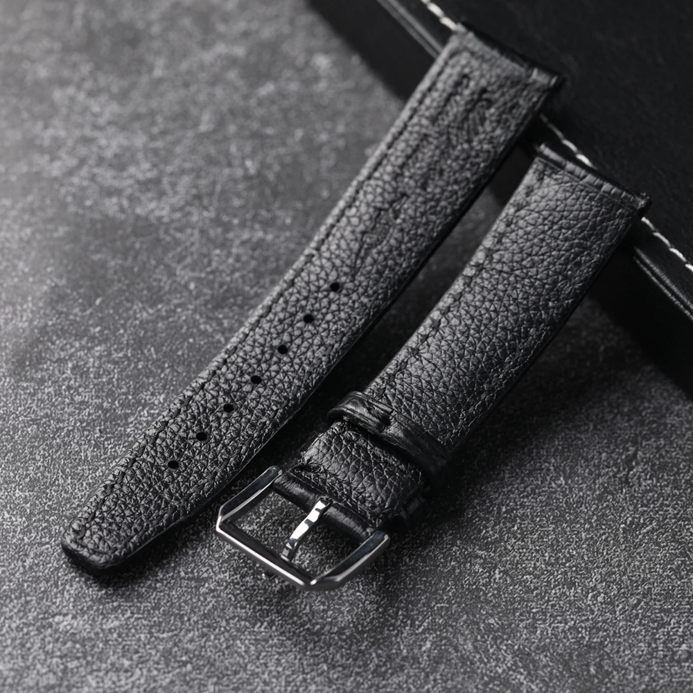 Handmade Black Crocodile Leather Bracelet For Pilot 17 18 Genuine leather Strap 20MM 21MM 22MM Black Vintage Men Br