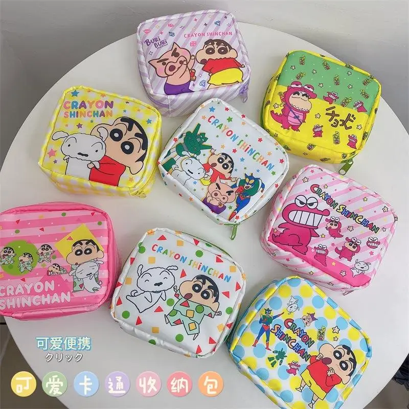 Anime Crayon Shinchan Storage Bag Kawaii Girl Decorate Large Capacity Take It with You Travel Portable Cosmetic Bag Cartoon Gift