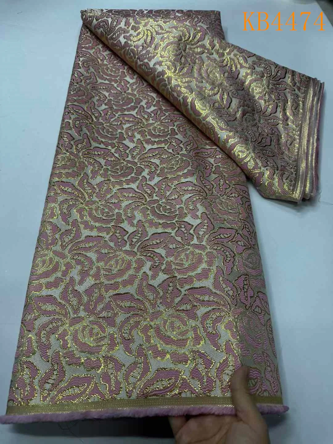 여성용 흰색 다마스크 천 브로카드, 자카드 레이스 브로케이드 직물, 나이지리아 녹색 도금 브로케이드 레이스, 2024 하이 퀄리티, KB4474