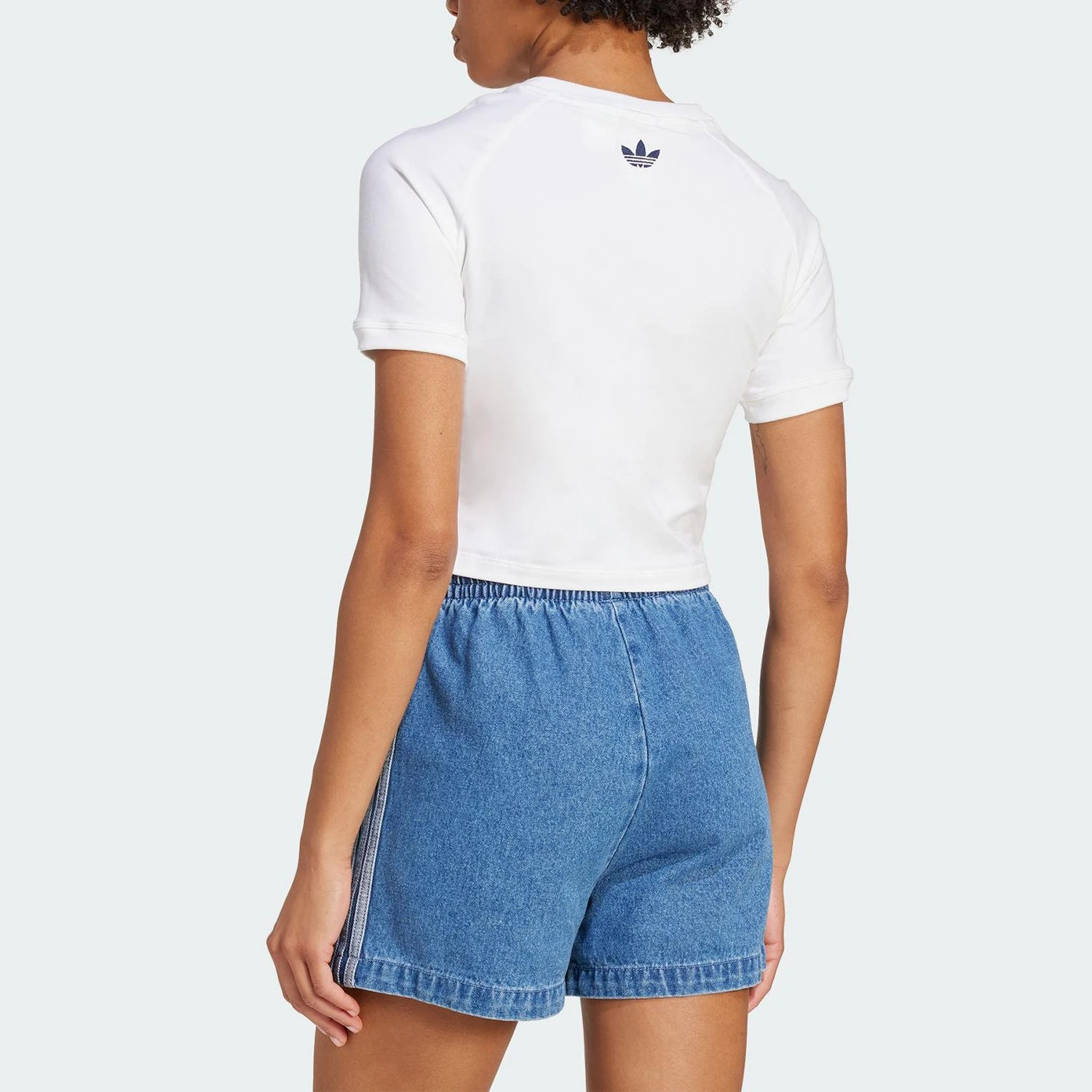 Adidas Authentic Three Leaves Women's Round Neck Slim Fit Trend Print Short Sleeve JZ0851