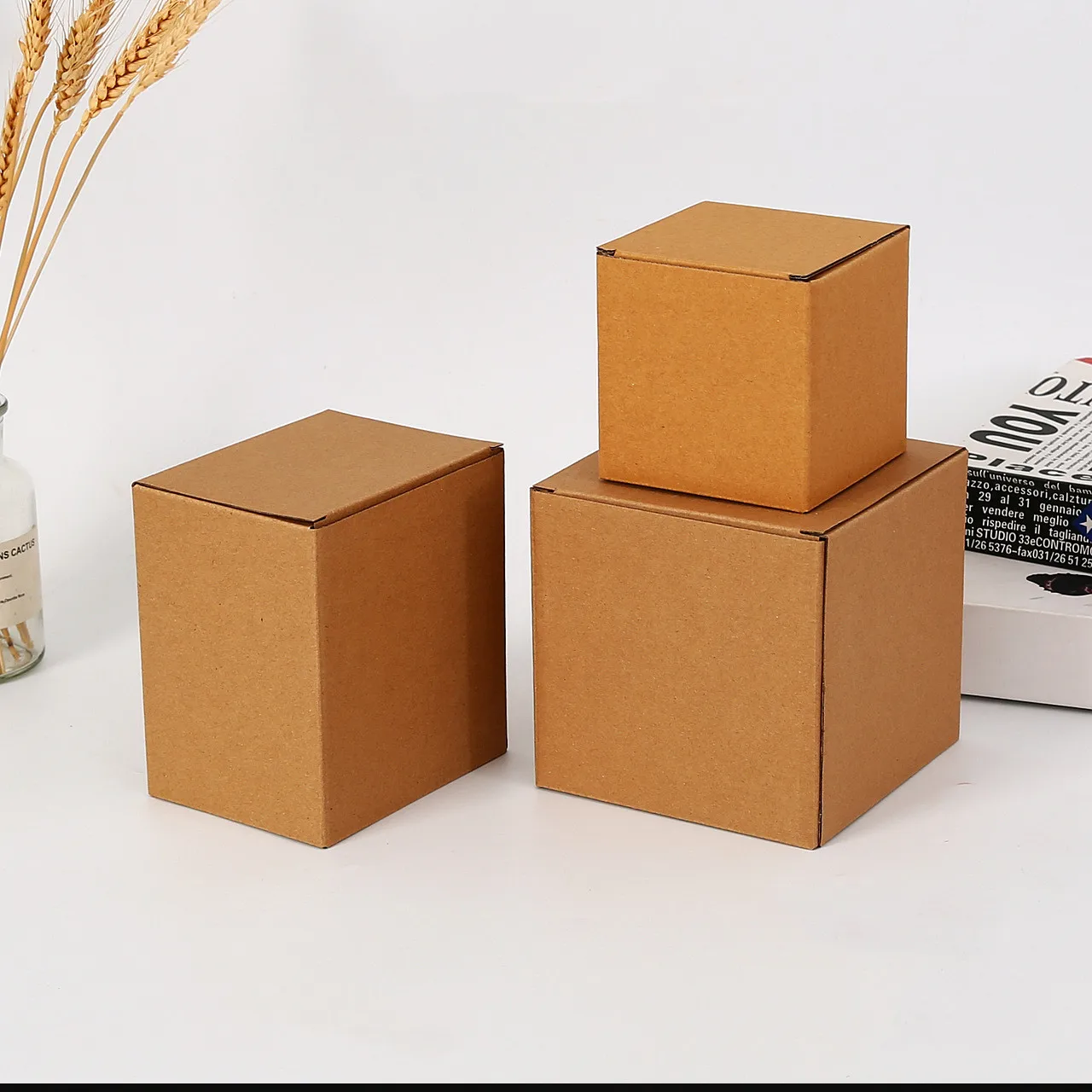 50pcs Kraft Paper General Logistics Packaging Box Glass Bottle/Porcelain/Craft Packing Post Boxes For Business