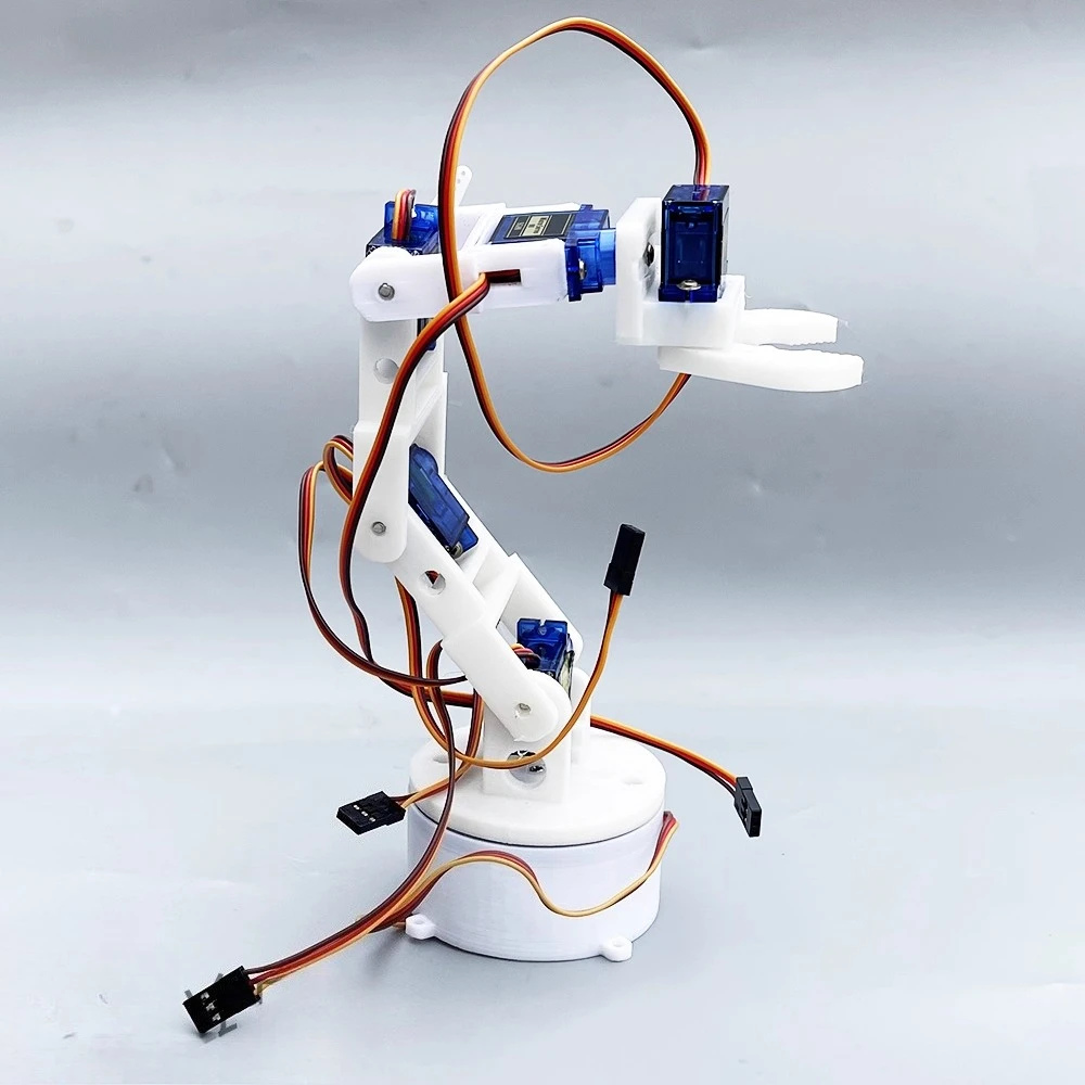 3D printed white six-axis robotic arm DIY robot assembly for arduino ps2