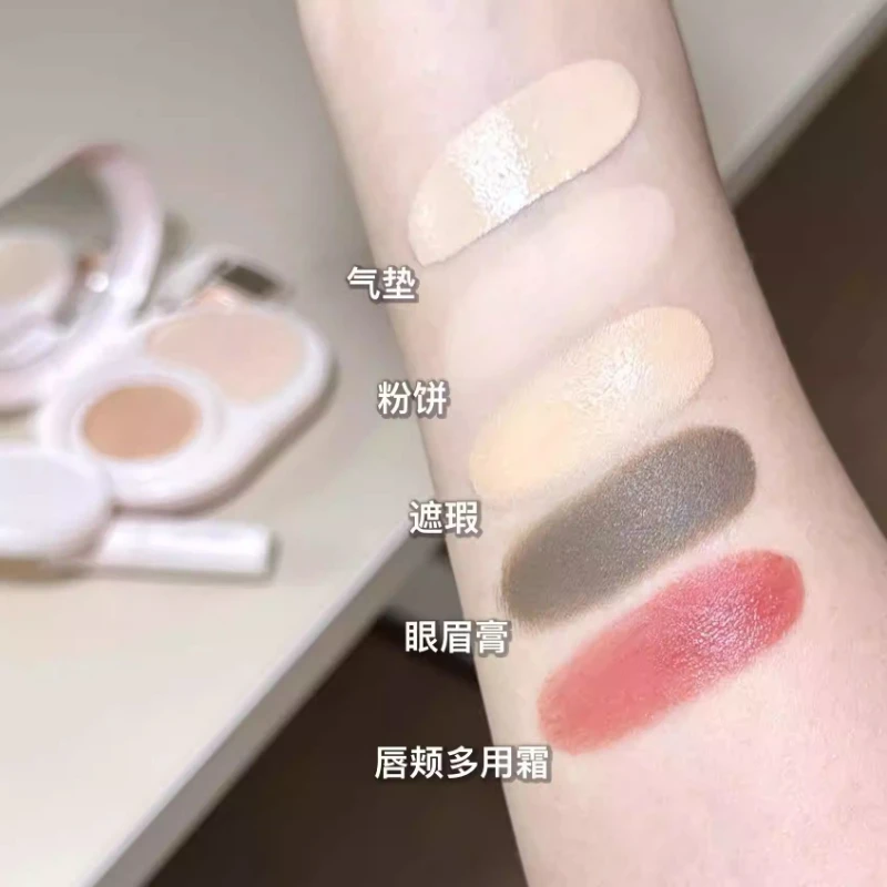 JUDYDOLL Lipstcik Blush High Concealer Cuscino d'aria Pressato in polvere Sopracciglio Kit completo per trucco viso portatile