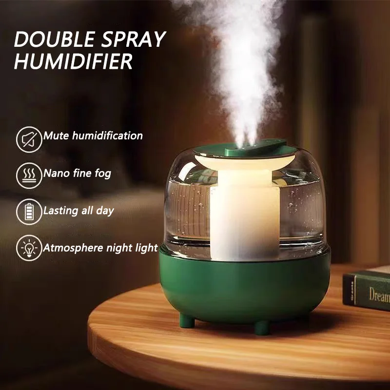 4L large capacity double spray ultrasonic air humidifier LED night light Quiet cold fog humidifier for home bedroom