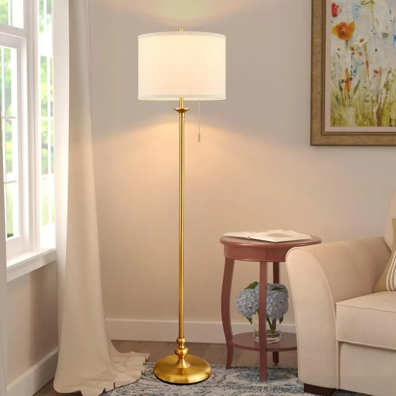 

Modern Floor Lamp, 60" Standing Lamp for Living Room with Pull Chain Switch, Corner Tall Soft Lighting for Bedroom, Office