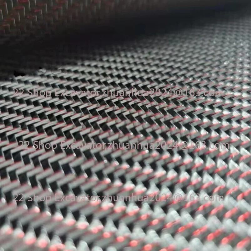 Metaliczne włókno węglowe oraz czerwono-srebrne odbicia Mieszana tkanina skośna 50 * 100 cm