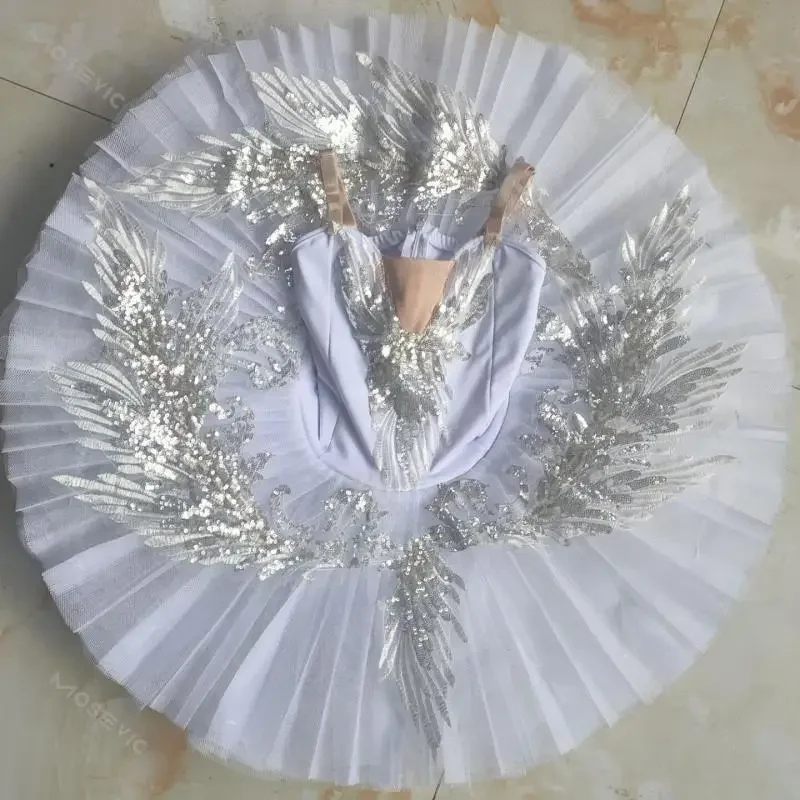 Tutú de Ballet profesional de Lago de los cisnes blancos para niños y mujeres, disfraces de baile de fiesta de bailarina, vestido de Ballet para niña