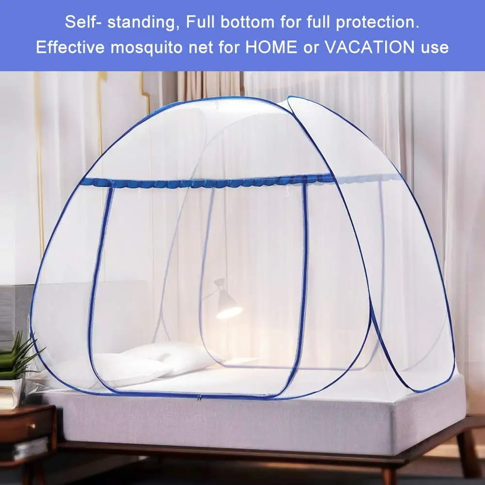 

Portable Pop-Up Mosquito Net Tent For Bed Baby Adults Trip, L79 X W71 X H59 Inch Large Folding Mosquito Netting With Net