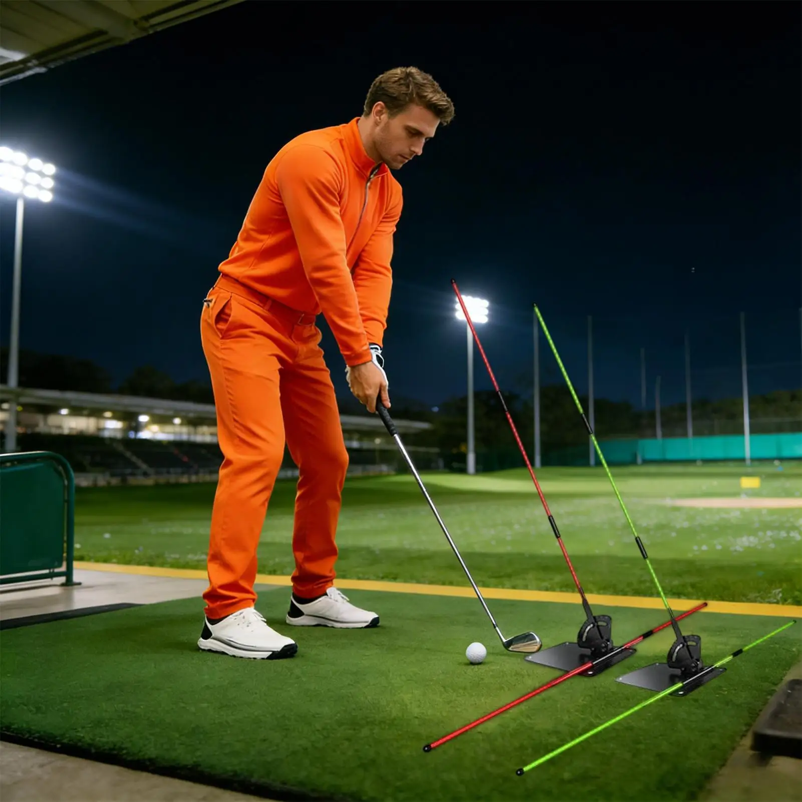 

Тренажер для гольфа: регулируемые портативные тренировочные палки для отработки свинга и улучшения паттинга, для домашних и уличных тренировок