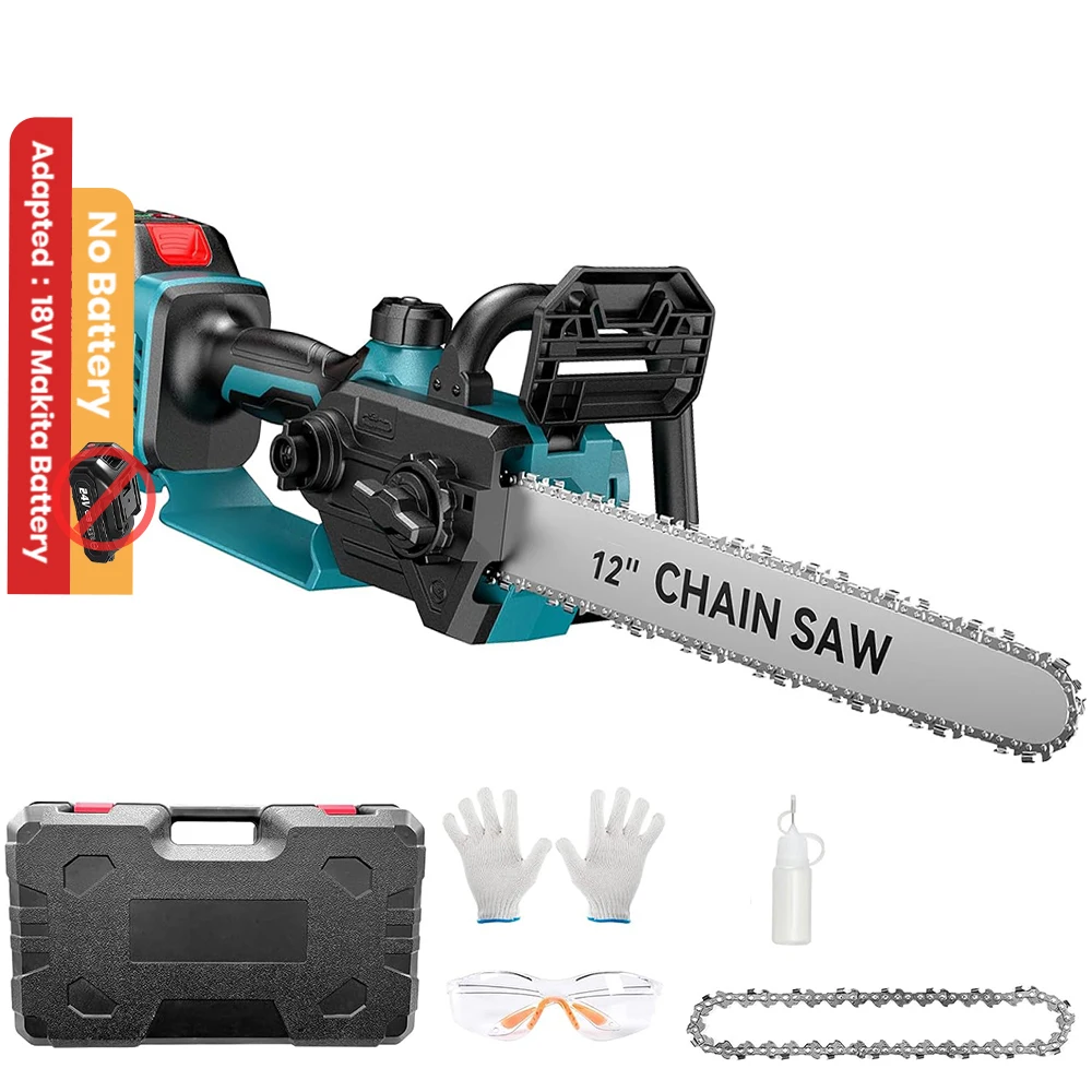 

SEESII 12'' Brushless Chainsaw Cordless Electric Chain Saw Firewood Tree Cutting Garden Pruning Tools For Makita 18v battery