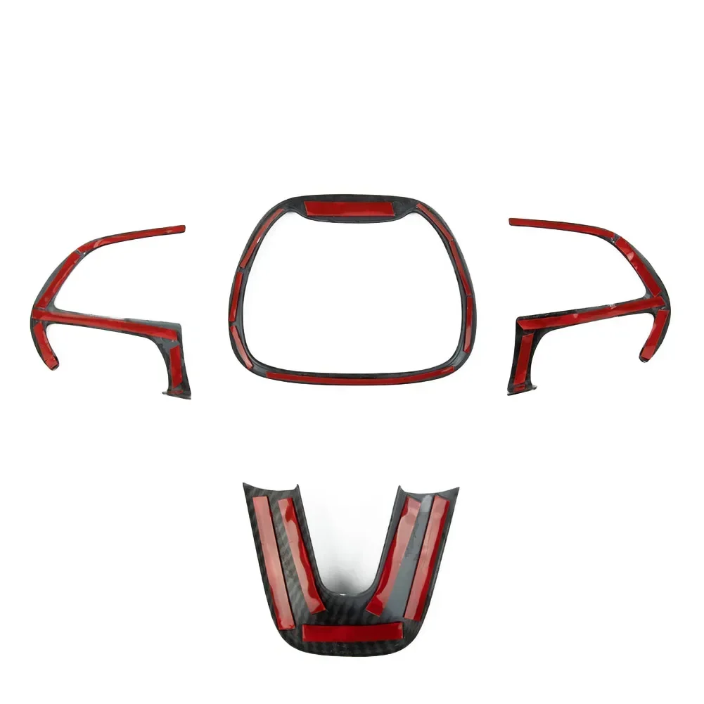 Car Steering Wheel Decoration Trim Covers For Dodge Charger For Challenger 2015+ For Durango 2014+ Carbon Fiber Grain Style