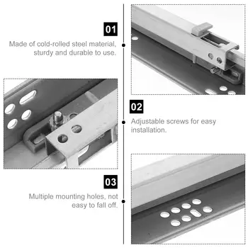 2 ks Podmontážní zásuvkové výsuvy s plným výsuvem, odolné proti korozi, tlumené zavírání, kluzné lišty pro zásuvky skříněk 10 nejlepší prodej miniaturní výsuvy do zásuvek - №6