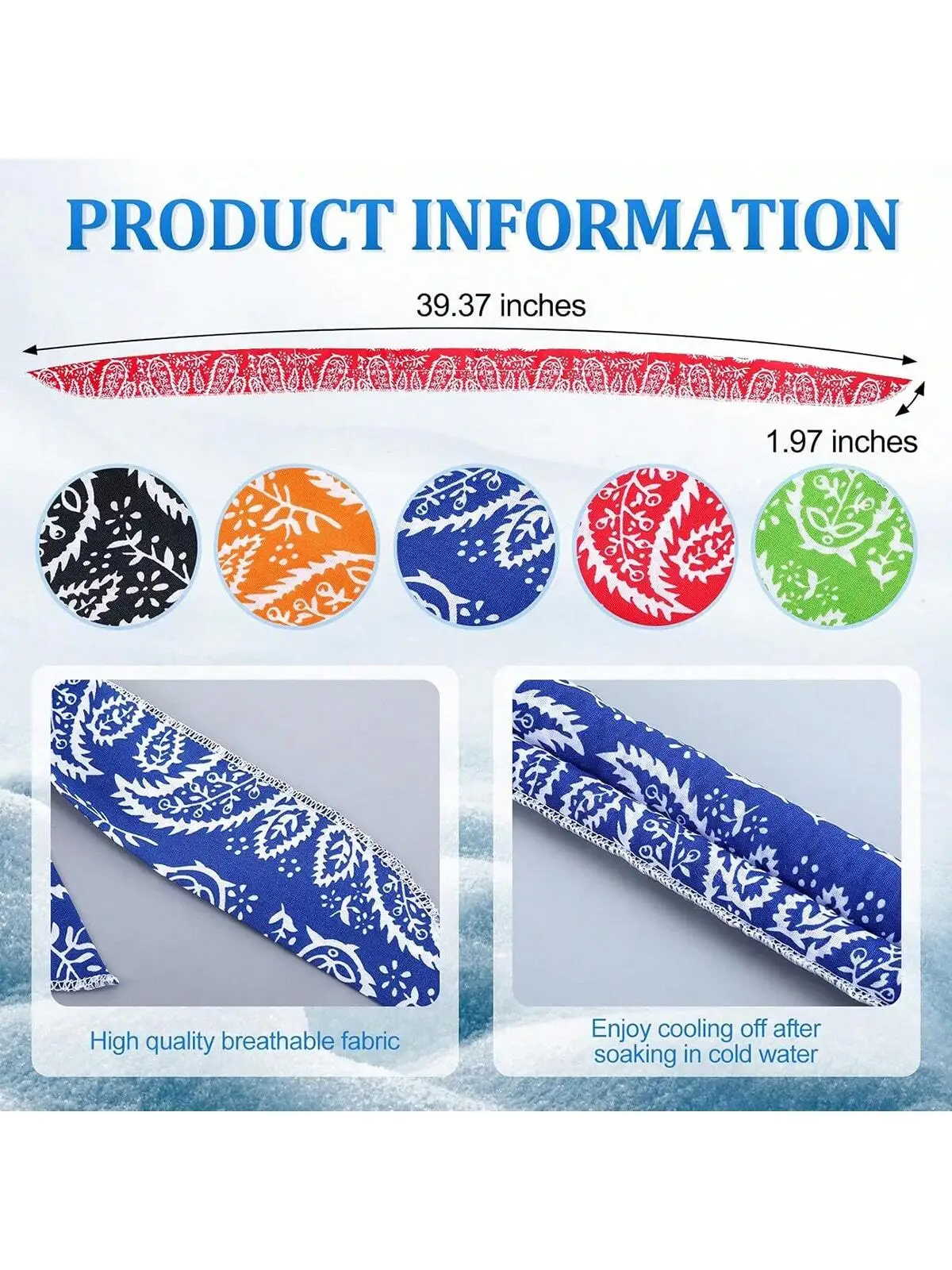 1pc Unisex Cooling Scarf Neck Warmer Headband for Outdoor Activities Summer Sports Headwear Fashionable Cooling Towel