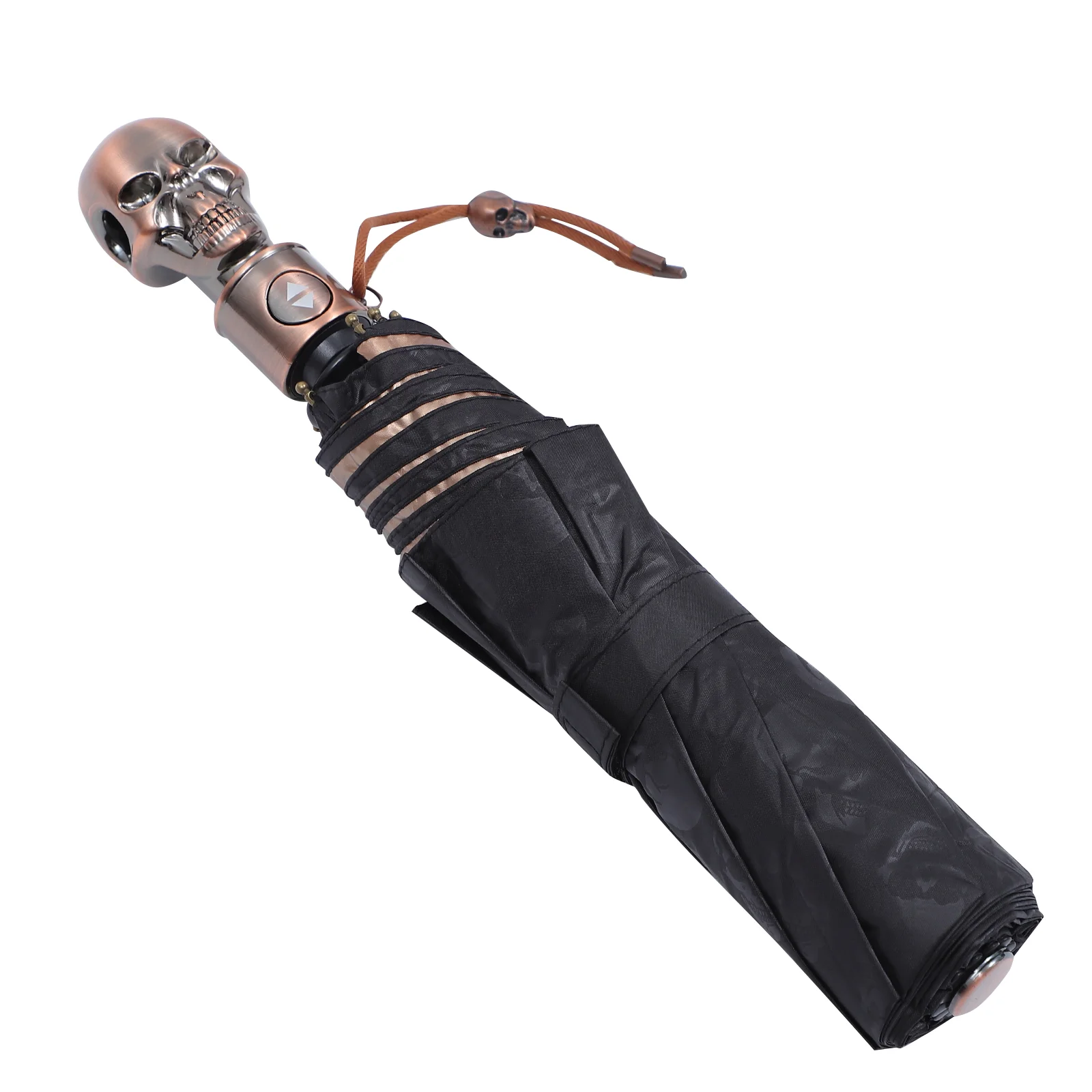 Skull Umbrella Folding Windproof Retractable for Sun Rain Aluminum Alloy and Head Travel