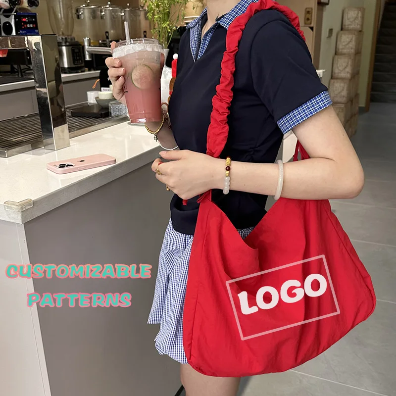 

Сумка через плечо с диагональным крестом на одно плечо, большая вместительная цветная простая дорожная сумка для покупок с индивидуальным логотипом