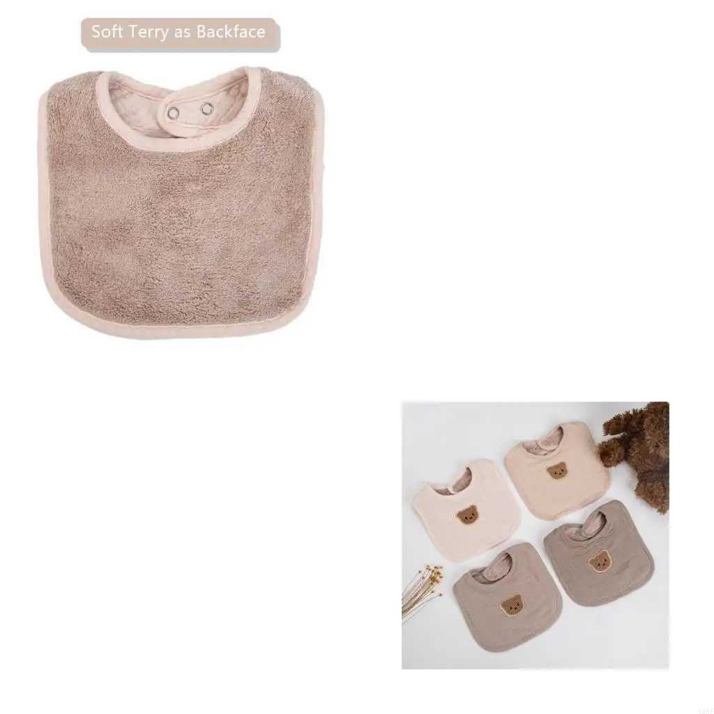 

Infant Saliva Towel Autumn Winter Plush Bib for Delicate Skin Soft and Cosy Bib 425F
