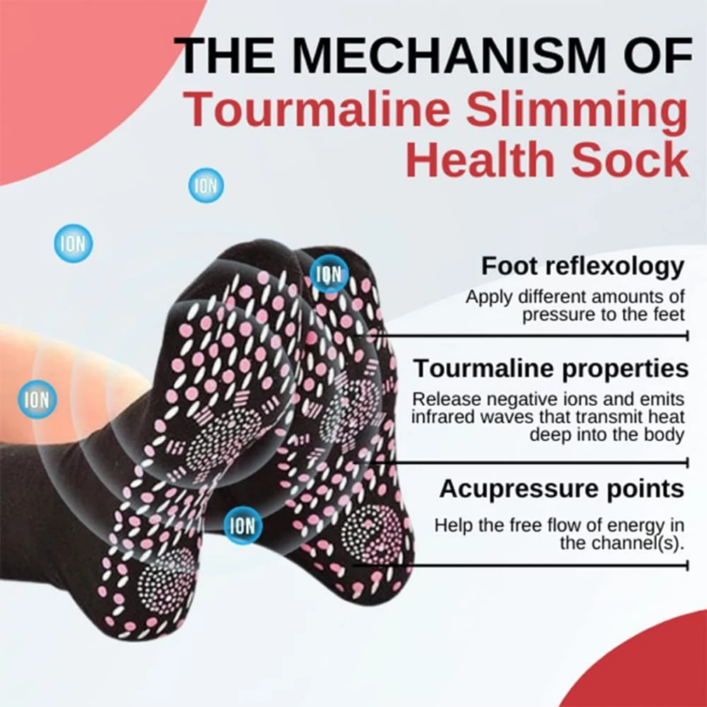 1 Pair Tourmaline Slimming Health Sock, Slimming Health Sock,Thermotherapeutic Sock,Self Heating Socks,Men Women Slimming Health