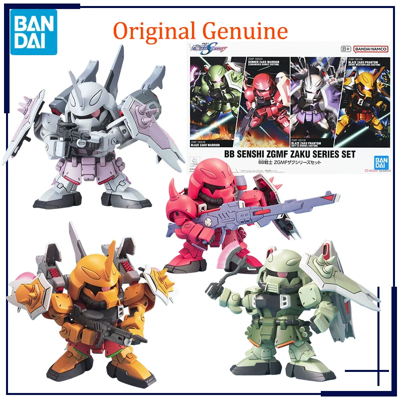 Original Genuine Bandai Anime GUNDAM BB SENSHI ZGMF ZAKU SERIES SET SD BLAZE ZAKU PHANTOM Assembly Model Toys Action Figure Gift