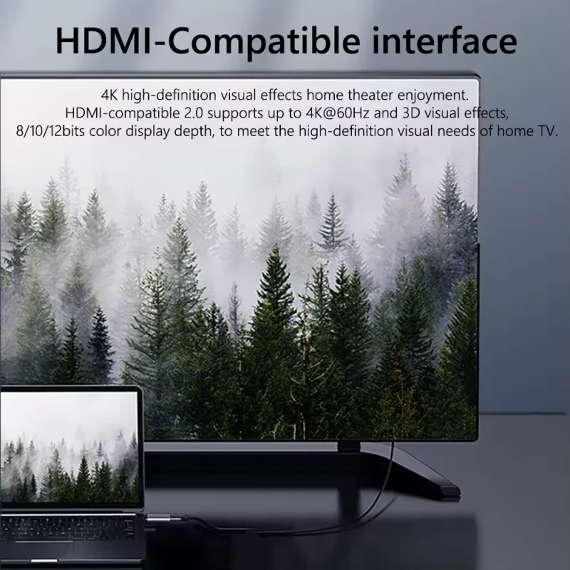 USB C to HDMI Adapter 4K@60Hz, Type C (Thunderbolt 3/4) HDMI Converter for Monitor, USB C to HDMI Connector for MacBook Pro/Air