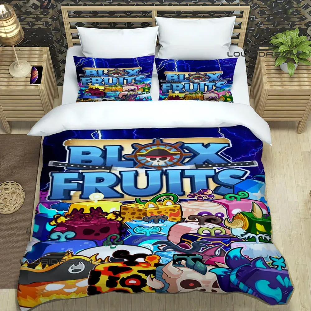 3D game B-blox fruits Bedding Sets exquisite bed supplies set duvet cover bed comforter set bedding set luxury birthday gift