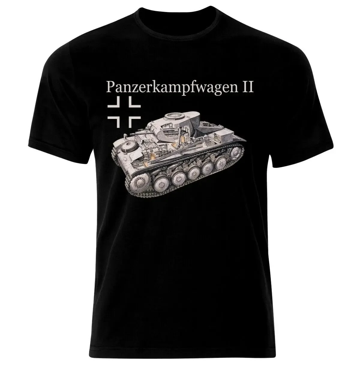 WWII Wehrmacht Panzer PzKpfw 2 Tank T-Shirt 100% Cotton O-Neck Summer Short Sleeve Casual Mens T-shirt Size S-3XL