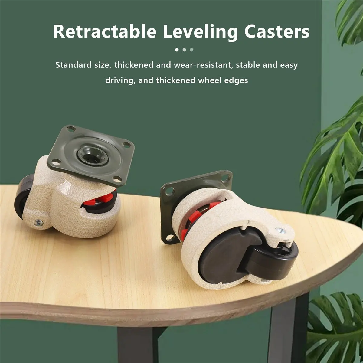 【Great Sell】 4 Pcs Retractable Leveling Casters Industrial Machine Swivel Caster Castor Wheel for Chair Trolley 220lbs C