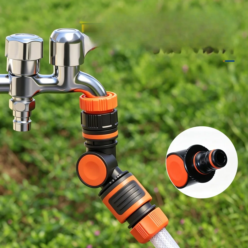 Quick Connect Adapter for Garden Hoses and Indoor Water Sources Featuring Stable Grip and Rotational Flexibility